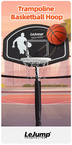 Trampolin Basketballkorb mit Basketball Stabil, einfach zu montieren Passend für alle LeJump Outdoor Trampoline für Kinder und Erwachsene